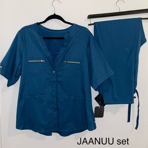 Jaanuu Blue Button Down Shirt Top